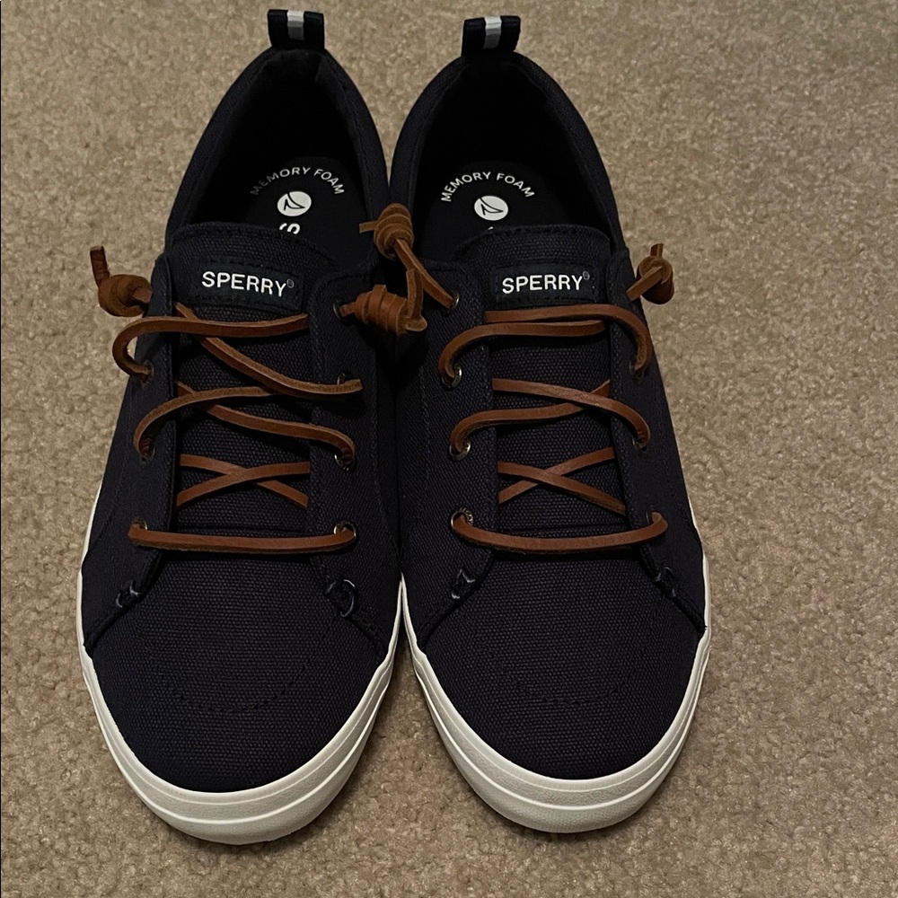 NWT Sperry Women’s Crest Vibe Canvas Dark Blue Sneakers 9.5W